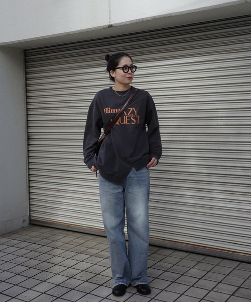 Ameri(アメリ)の「CONCEPT DOCKING CUT TOP(Tシャツ/カットソー・レディース・アイボリー/スミクロ/ブラウン・FREE)」の6枚目の写真