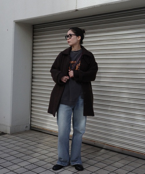 Ameri(アメリ)の「CONCEPT DOCKING CUT TOP(Tシャツ/カットソー・レディース・アイボリー/スミクロ/ブラウン・FREE)」の7枚目の写真