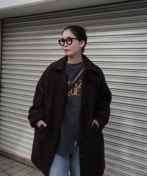Ameri(アメリ)の「CONCEPT DOCKING CUT TOP(Tシャツ/カットソー・レディース・アイボリー/スミクロ/ブラウン・FREE)」の8枚目の写真