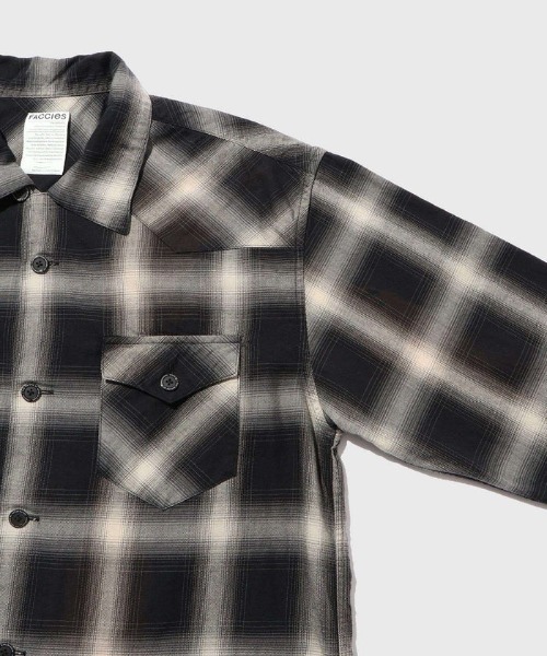 STUDIOUS（ステュディオス）の「【FACCIES/ファッチーズ】FADED OMBRE WESTERN SH（シャツ/ブラウス・メンズ・ブラック/グレー・1/2）」の5枚目の写真
