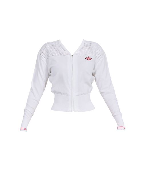 J.JANE(ジェイジェーン)の「サマーVネックパンチングカーディガン(ホワイト)(カーディガン/ボレロ・レディース・その他・S/M)」の2枚目の写真