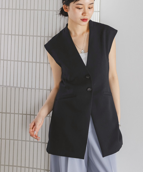 Noble(ノーブル)の「Vカラーナロージレ(ベスト・レディース・ネイビー/モカ・38/36)」の2枚目の写真