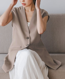 美品 ノーブル Noble ツイル クロス ジレ ベスト ノーブル Noble ツイルクロスジレ レディース JPN：36 美品 ノーブル