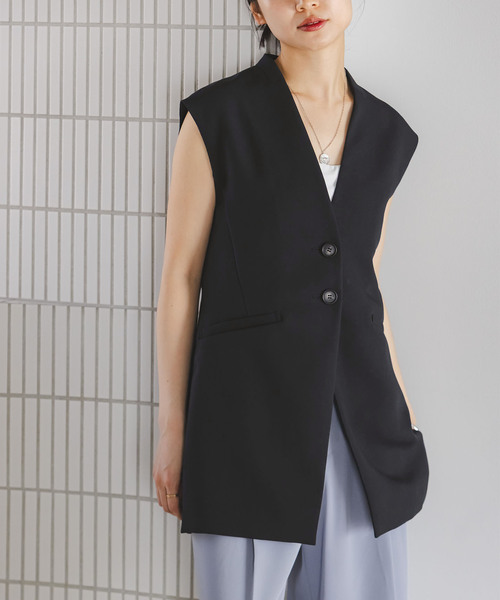 Noble(ノーブル)の「Vカラーナロージレ(ベスト・レディース・ネイビー/モカ・38/36)」の3枚目の写真