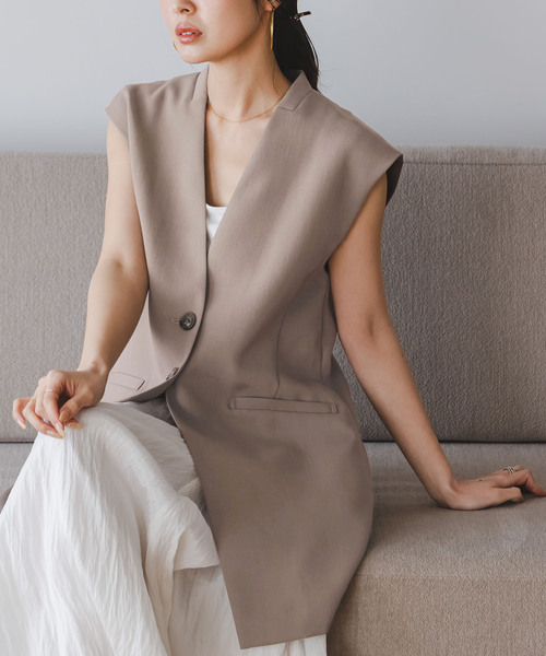 Noble(ノーブル)の「Vカラーナロージレ(ベスト・レディース・ネイビー/モカ・38/36)」の14枚目の写真