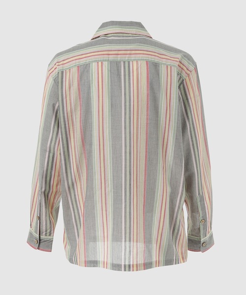 KHOKI（コッキ）の「Hand-Embroidered Stripe Shirt（シャツ/ブラウス・メンズ・ブラック/ホワイト・3）」の6枚目の写真