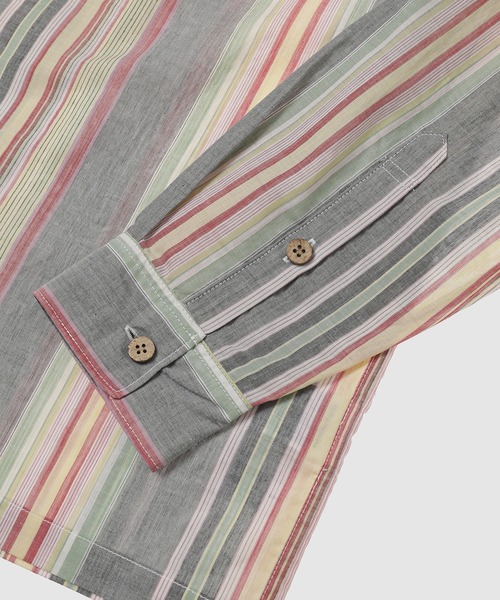 KHOKI（コッキ）の「Hand-Embroidered Stripe Shirt（シャツ/ブラウス・メンズ・ブラック/ホワイト・3）」の4枚目の写真