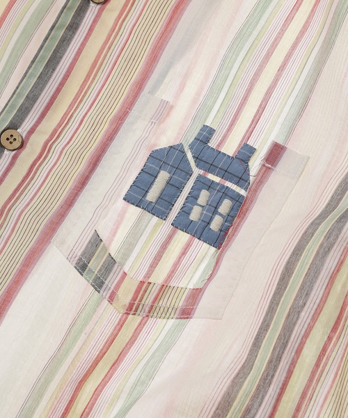 KHOKI（コッキ）の「Hand-Embroidered Stripe Shirt（シャツ/ブラウス・メンズ・ブラック/ホワイト・3）」の5枚目の写真