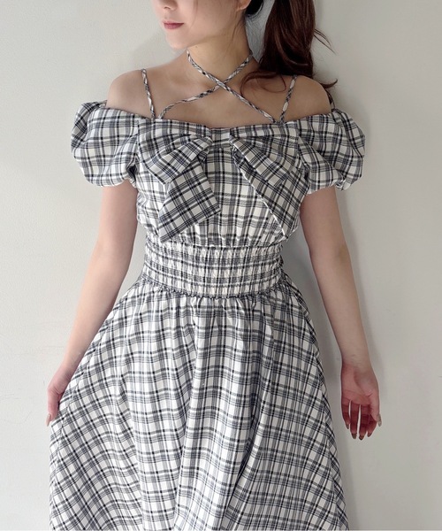 one way(ワンウェイ)の「リボンオフショルワンピース(ワンピース・レディース・ブラック/ホワイト/ホワイト系その他・FREE)」の15枚目の写真