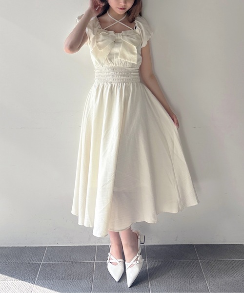 one way(ワンウェイ)の「リボンオフショルワンピース(ワンピース・レディース・ブラック/ホワイト/ホワイト系その他・FREE)」の7枚目の写真