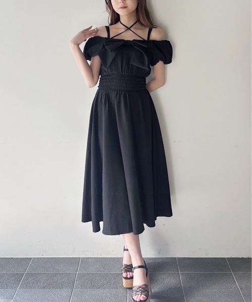 one way(ワンウェイ)の「リボンオフショルワンピース(ワンピース・レディース・ブラック/ホワイト/ホワイト系その他・FREE)」の22枚目の写真