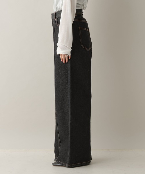 RAGEBLUE（レイジブルー）の「ステッチデザイン/ピンタックデニムパンツ/セットアップ対応（デニムパンツ・レディース・ブラック/ブルー・FREE）」の4枚目の写真