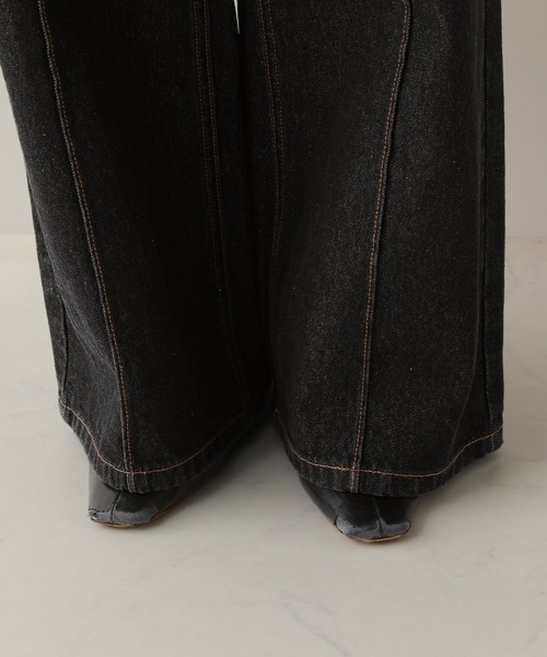 RAGEBLUE（レイジブルー）の「ステッチデザイン/ピンタックデニムパンツ/セットアップ対応（デニムパンツ・レディース・ブラック/ブルー・FREE）」の8枚目の写真