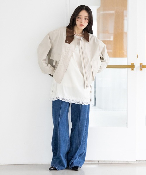 RAGEBLUE(レイジブルー)の「ステッチデザイン/ピンタックデニムパンツ/セットアップ対応(デニムパンツ・レディース・ブラック/ブルー・FREE)」の14枚目の写真
