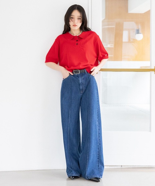 RAGEBLUE(レイジブルー)の「ステッチデザイン/ピンタックデニムパンツ/セットアップ対応(デニムパンツ・レディース・ブラック/ブルー・FREE)」の16枚目の写真