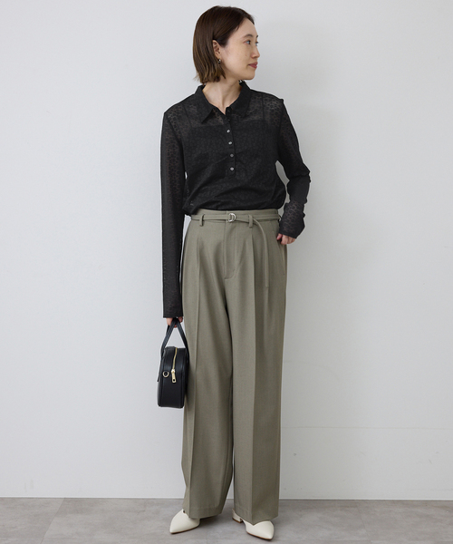 SLOBE IENA（スローブイエナ）の「レースエリツキロンT（Tシャツ/カットソー・レディース・ブラック/アイボリー・FREE）」の22枚目の写真