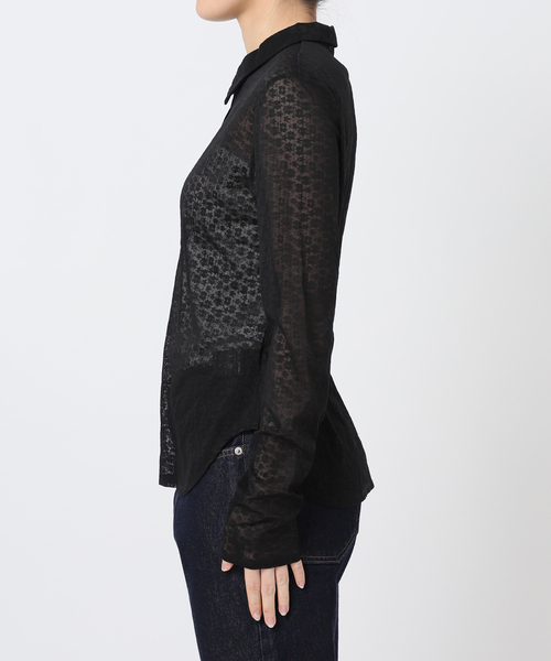 SLOBE IENA（スローブイエナ）の「レースエリツキロンT（Tシャツ/カットソー・レディース・ブラック/アイボリー・FREE）」の13枚目の写真