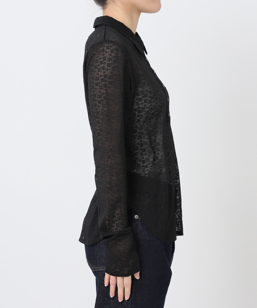 SLOBE IENA（スローブイエナ）の「レースエリツキロンT（Tシャツ/カットソー・レディース・ブラック/アイボリー・FREE）」の14枚目の写真