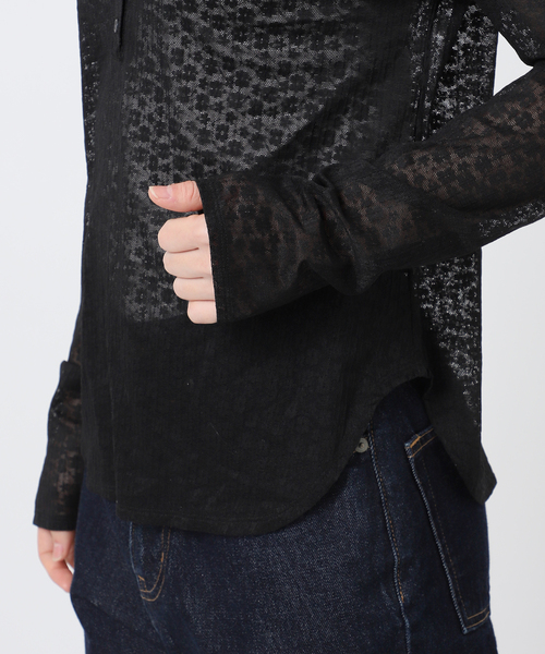 SLOBE IENA（スローブイエナ）の「レースエリツキロンT（Tシャツ/カットソー・レディース・ブラック/アイボリー・FREE）」の17枚目の写真