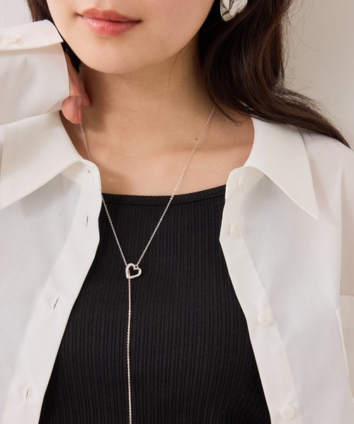 VIS（ビス）の「ハートポイントチェーンYネックレス（ネックレス・レディース・シルバー/ゴールド・FREE）」の10枚目の写真
