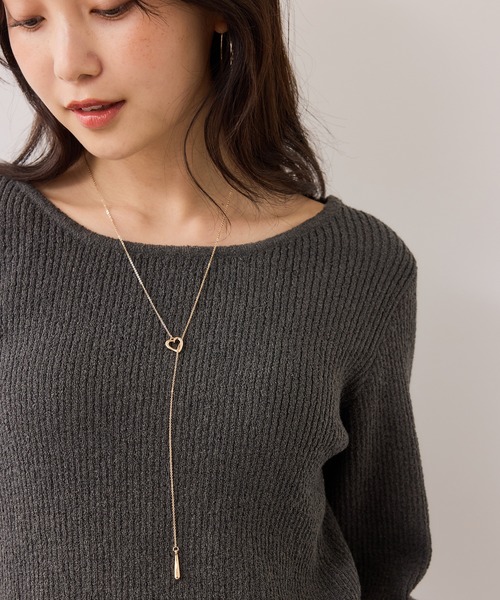VIS（ビス）の「ハートポイントチェーンYネックレス（ネックレス・レディース・シルバー/ゴールド・FREE）」の7枚目の写真
