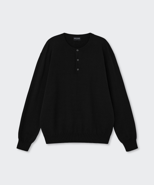 MUSINSA STANDARD（ムシンサスタンダード）の「ウォッシャブルスーピマコットンヘンリーネックニット[ブラック]（ニット/セーター・メンズ・その他・LARGE/X-LARGE/MEDIUM/2XL/SMALL）」の8枚目の写真