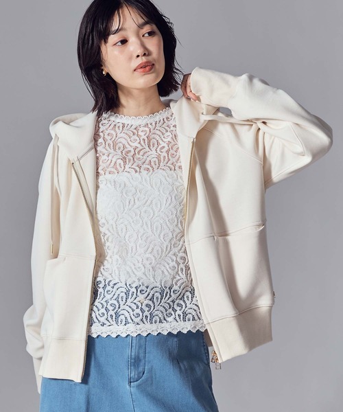 Gready Brilliant（グレディブリリアン）の「ダンボールジップパーカー（Tシャツ/カットソー・レディース・トップグレー/オフホワイト・FREE）」の7枚目の写真