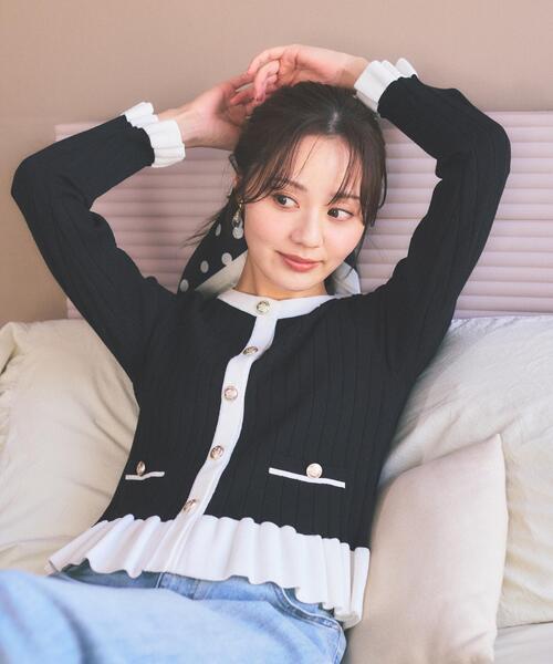 PROPORTION BODY DRESSING(プロポーションボディドレッシング)の「<ウォッシャブル/UV>ボタン付きペプラムニット / 1216170209(ニット/セーター・レディース・ホワイト系その他/グレー/ブラック・MEDIUM/SMALL)」の6枚目の写真