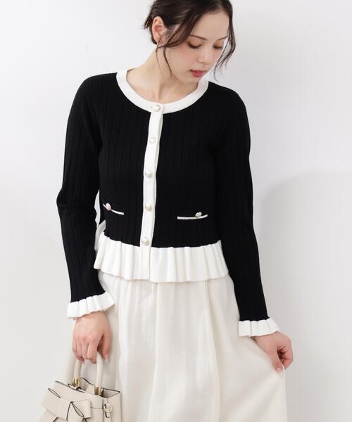 PROPORTION BODY DRESSING(プロポーションボディドレッシング)の「<ウォッシャブル/UV>ボタン付きペプラムニット / 1216170209(ニット/セーター・レディース・ホワイト系その他/グレー/ブラック・MEDIUM/SMALL)」の7枚目の写真