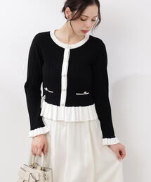 PROPORTION BODY DRESSING | ＜ウォッシャブル/UV＞ボタン付きペプラムニット / 1216170209(ニット/セーター)