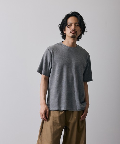 improves(インプローブス)の「ワッフル クルー ネック 半袖Tシャツ(Tシャツ/カットソー・メンズ・ブラック/杢グレー/ホワイト・MEDIUM/LARGE/X-LARGE/SMALL)」の3枚目の写真
