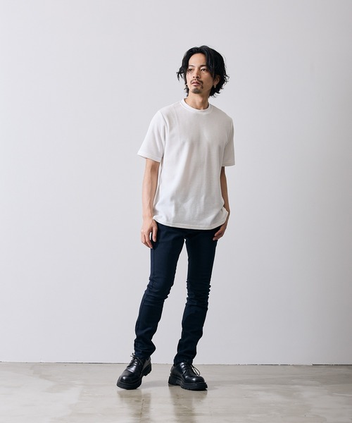 improves(インプローブス)の「ワッフル クルー ネック 半袖Tシャツ(Tシャツ/カットソー・メンズ・ブラック/杢グレー/ホワイト・MEDIUM/LARGE/X-LARGE/SMALL)」の8枚目の写真