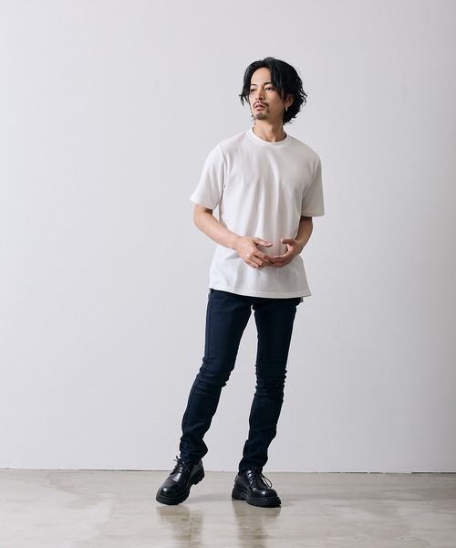 improves(インプローブス)の「ワッフル クルー ネック 半袖Tシャツ(Tシャツ/カットソー・メンズ・ブラック/杢グレー/ホワイト・MEDIUM/LARGE/X-LARGE/SMALL)」の10枚目の写真