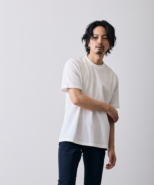 improves(インプローブス)の「ワッフル クルー ネック 半袖Tシャツ(Tシャツ/カットソー・メンズ・ブラック/杢グレー/ホワイト・MEDIUM/LARGE/X-LARGE/SMALL)」の13枚目の写真