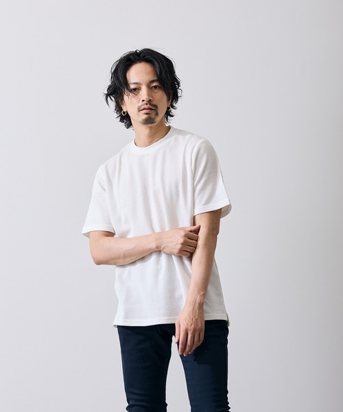 improves(インプローブス)の「ワッフル クルー ネック 半袖Tシャツ(Tシャツ/カットソー・メンズ・ブラック/杢グレー/ホワイト・MEDIUM/LARGE/X-LARGE/SMALL)」の14枚目の写真