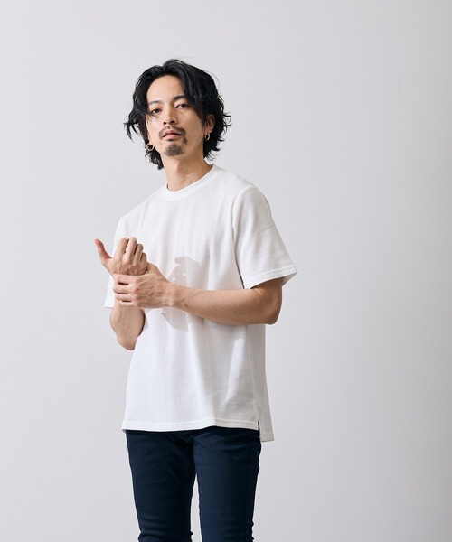 improves(インプローブス)の「ワッフル クルー ネック 半袖Tシャツ(Tシャツ/カットソー・メンズ・ブラック/杢グレー/ホワイト・MEDIUM/LARGE/X-LARGE/SMALL)」の15枚目の写真