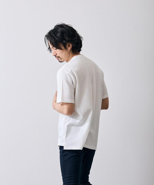 improves(インプローブス)の「ワッフル クルー ネック 半袖Tシャツ(Tシャツ/カットソー・メンズ・ブラック/杢グレー/ホワイト・MEDIUM/LARGE/X-LARGE/SMALL)」の20枚目の写真