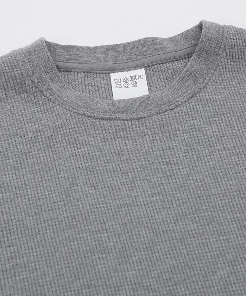 improves(インプローブス)の「ワッフル クルー ネック 半袖Tシャツ(Tシャツ/カットソー・メンズ・ブラック/杢グレー/ホワイト・MEDIUM/LARGE/X-LARGE/SMALL)」の4枚目の写真