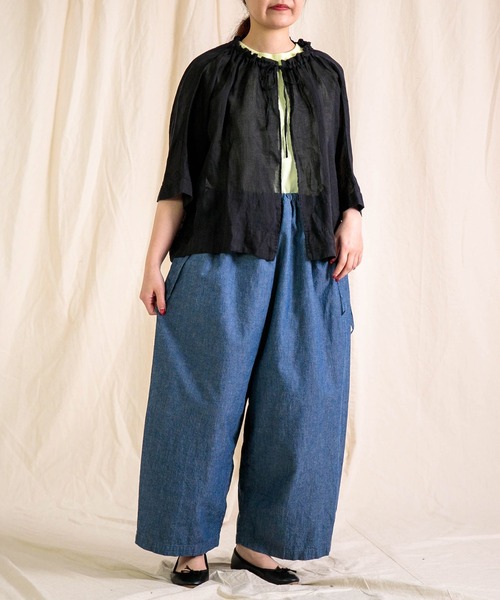Brocante（ブロカント）の「[Brocante / ブロカント] ラミーポプリン カプシャツ（シャツ/ブラウス・レディース・ブラック/ネイビー/モカ・2）」の15枚目の写真