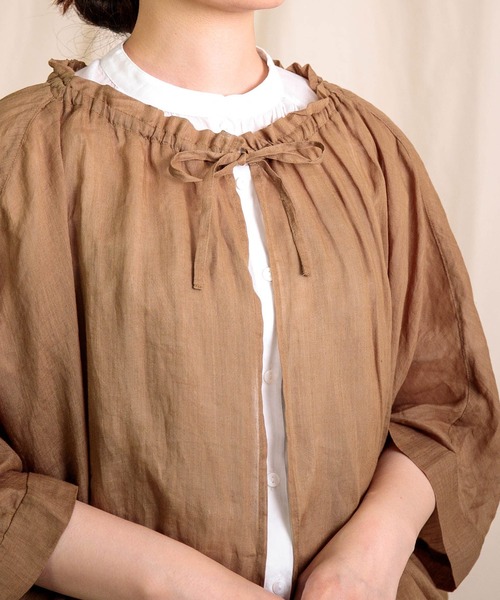 Brocante（ブロカント）の「[Brocante / ブロカント] ラミーポプリン カプシャツ（シャツ/ブラウス・レディース・ブラック/ネイビー/モカ・2）」の22枚目の写真