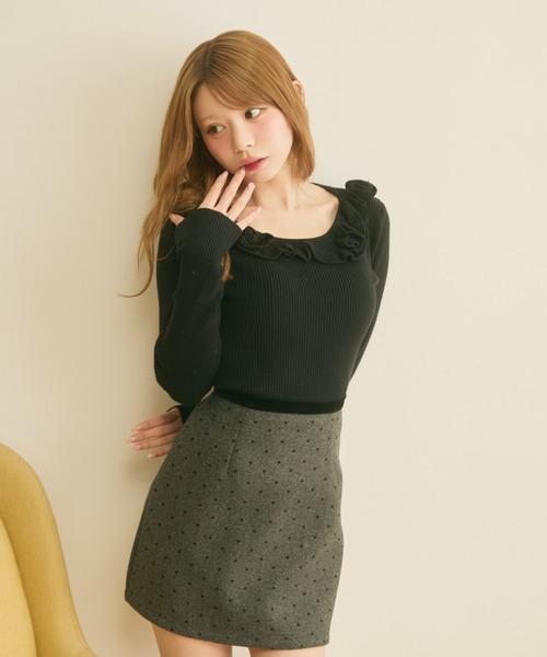 TITTY&CO.(ティティーアンドコー)の「ローズリブニット(ニット/セーター・レディース・グレー/ベージュ/ブラック/アイボリー/ブルー・FREE)」の19枚目の写真