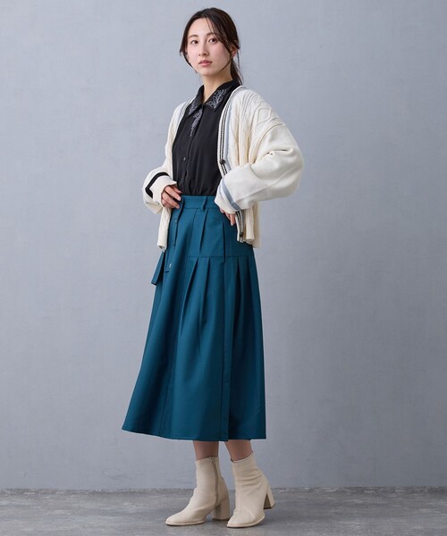 NICOLE CLUB（ニコル クラブ）の「タブデザインスカート（スカート