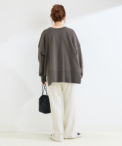 B.C STOCK(ベーセーストック)の「ウォッシャブル / Wジャージソフトフレアリーンパンツ(スラックス・レディース・ブラック/チャコールグレー/ホワイト/カーキ・SMALL/MEDIUM)」の17枚目の写真