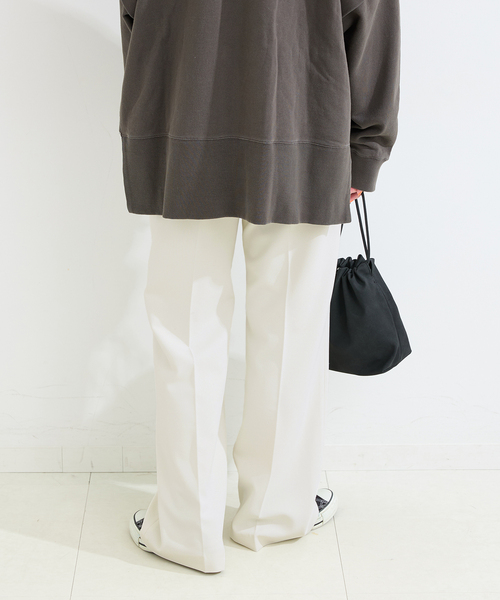 B.C STOCK(ベーセーストック)の「ウォッシャブル / Wジャージソフトフレアリーンパンツ(スラックス・レディース・ブラック/チャコールグレー/ホワイト/カーキ・SMALL/MEDIUM)」の20枚目の写真