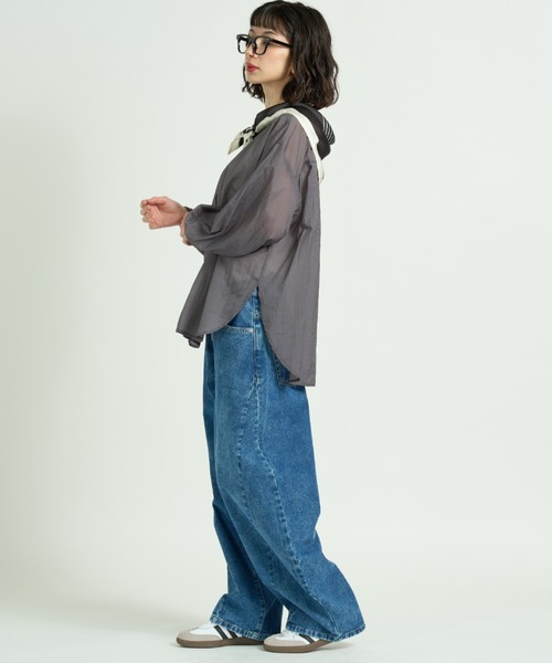 A.D.C.L.（エーディーシーエル）の「デニム ボリュームカーブパンツ（デニムパンツ・レディース・ネイビー/サックスブルー・M/L）」の21枚目の写真