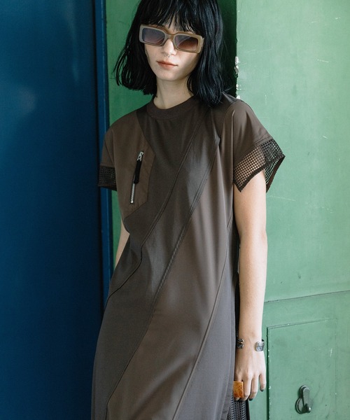 AULA AILA（アウラアイラ）の「スラントスイッチングワンピース（ワンピース・レディース・ブラウン/チャコールグレー/ブラック・0）」の5枚目の写真