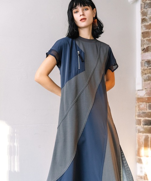 AULA AILA（アウラアイラ）の「スラントスイッチングワンピース（ワンピース・レディース・ブラウン/チャコールグレー/ブラック・0）」の14枚目の写真