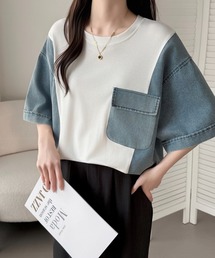 Diosfront（ディオスフロント）の「デニムドッキングスウェットプルオーバー（スウェット）」