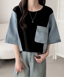 Diosfront（ディオスフロント）の「デニムドッキングスウェットプルオーバー（スウェット）」