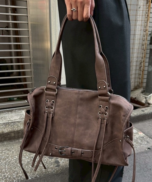 おしげ　レディース　BLK S Chikashitsu +】vintage string belt shoulder bag / 【チカシツプラス